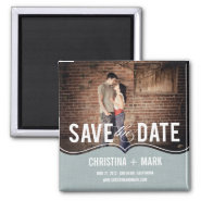 Refined Elegance Save The Date Magnet - Blue