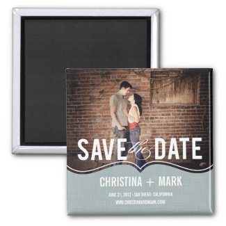 Refined Elegance Save The Date Magnet - Blue