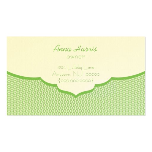 Refined Glam Business Card, Kelly Green (back side)