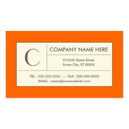 refined oranges business cards (back side)