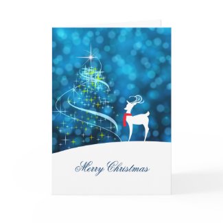 Reflecting Reindeer Christmas Card card