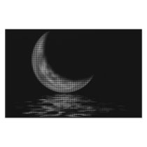 Reflection Crescent Moon Black & White stationery by VoXeeD Reflection Crescent Moon Black & White stationery