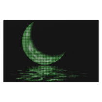 Reflection Crescent Moon On Lake Green stationery by VoXeeD Reflection Crescent Moon On Lake Green stationery
