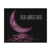 Reflection Crescent Moon On Lake Pink Flyer Design