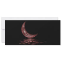 Reflection Crescent Moon On Lake Red rack cards by VoXeeD Reflection Crescent Moon On Lake Red rack cards