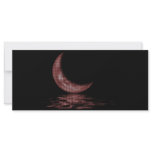 Reflection Crescent Moon On Lake Red Rack Card Template