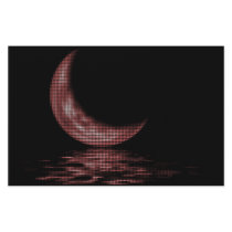 Reflection Crescent Moon On Lake Red stationery by VoXeeD Reflection Crescent Moon On Lake Red stationery