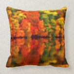 Reflection of an Autumn Scene Throw Pillows