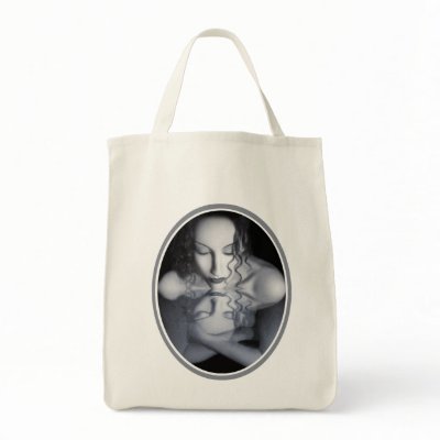 Reflection Organic Grocery Tote Bags by jaeda_dewalt_art