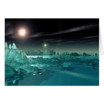 reflections: binaries' ice planet greeting card