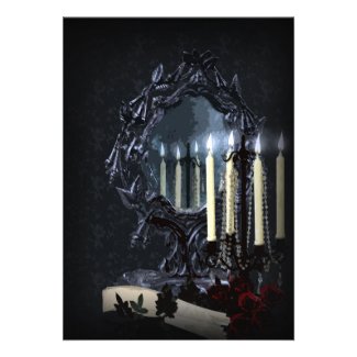 Reflections Gothic Fantasy Wedding Custom Invitations