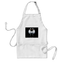 Reflections of Love, Heart Shape, White Swans Aprons