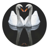 Reflections of Love, Heart Shape, White Swans stickers by beverlytazangel Reflections of Love, Heart Shape, White Swans stickers