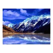 Reflections of snow capped mountain, poster posters