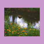 Reflections on Water with Golden Flowers canvas prints