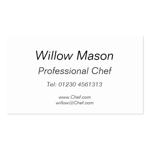 Reflective - Chef - Business Card (back side)