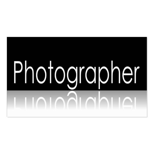 Reflective Text - Photographer - Business Card (front side)