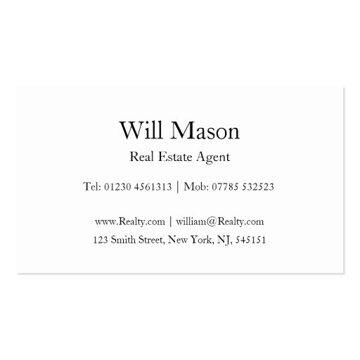Reflective Text - Real Estate - Business Card (back side)
