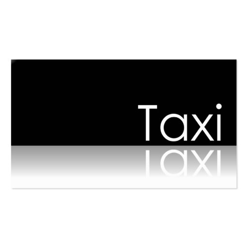 Reflective Text - Taxi - Business Card (front side)