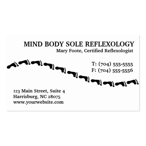 Reflexology Reflexologist Business Cards (front side)