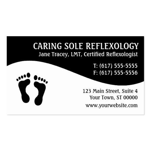 Reflexology Reflexologist Business Cards (front side)