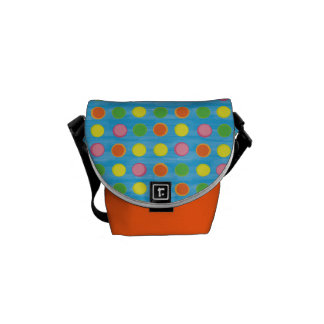 Refresh - Fruity Colorful Polka Dots on Aqua Blue Courier Bags