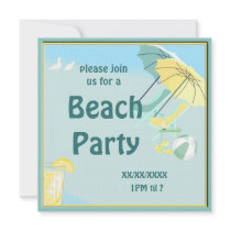 Refreshing Beach Picnic Party Invitation