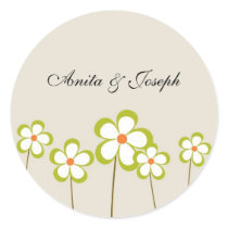 Refreshing Flower Wedding Stickers stickers