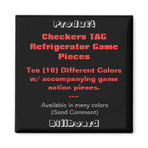 REFRIGERATOR CHECKERS TAG GAME PIECES REFRIGERATOR MAGNETS