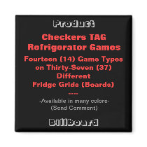 REFRIGERATOR CHECKERS TAG MAGNET GAMES