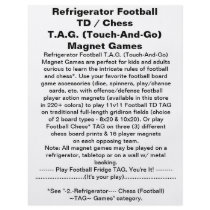 Refrigerator Football TD TAG Magnet Game Custom Flyer