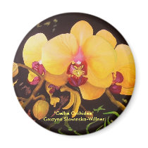 Refrigerator magnet “yellow orchid "