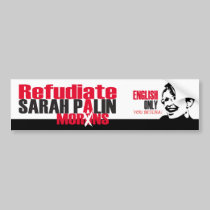 Refudiate Sarah Bumper Sticker bumper stickers