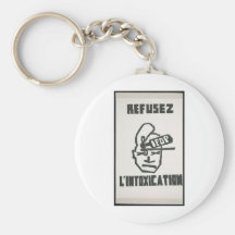 Refuse.. Intoxication (Vintage, Paris) Keychain