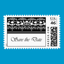 Regal Black and White Save the Date Postage postage