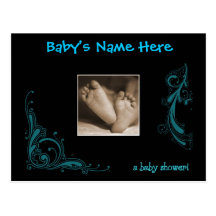 Regal Blue Baby Boy Shower Invitation Postcards