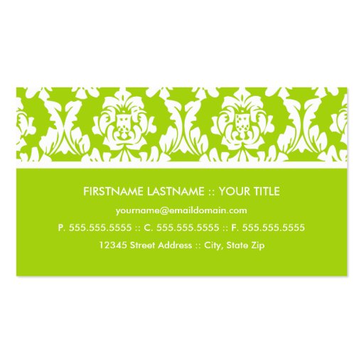 Regal Designer Business Cards (Green) (back side)