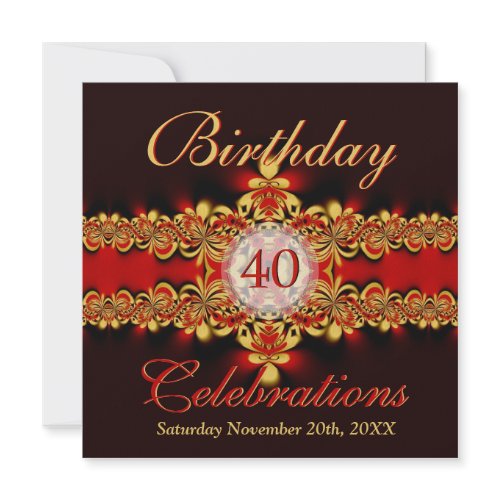 Regal Diva red garter lace Invitation invitation