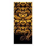 Regal Gold Monogram Damask Wedding Menu Personalized Announcement