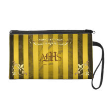Regal Gold Monogram Gold Filigree Wristlet Bag