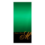 Regal Gold Monogram Lime Modern Wedding Menu Custom Invitation