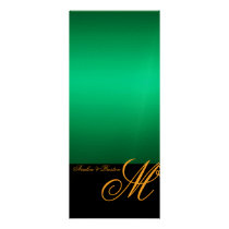 Regal Gold Monogram Lime Modern Wedding Menu Custom Invitation