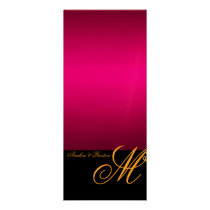 Regal Gold Monogram Pink Modern Wedding Menu Custom Invitations