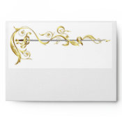 Regal Gold Scroll Ribbon Sword Wedding Envelope envelope
