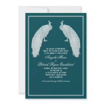 Regal Peacocks Wedding Invitation by pinklilypress Regal Peacocks Wedding Invitation