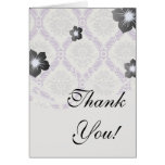 regal purple gray and cream damask design card