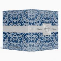 Regal Royal Blue Monogram Damask Wedding Binder