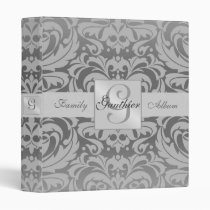 Regal Silver Monogram Damask Family Album Binder
