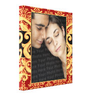 Regal Wedding Portrait Damask Frame wrappedcanvas