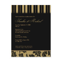 Regalia - Bridal Shower Announcement (Black/Tan) postcards